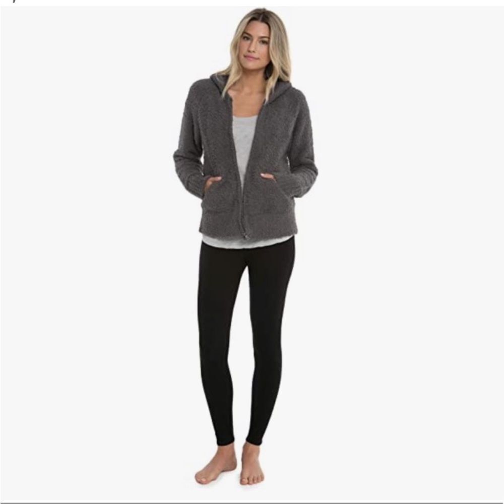 Barefoot Dreams Carbon Grey CozyChic Relaxed Full Zip Hoodie SZ S